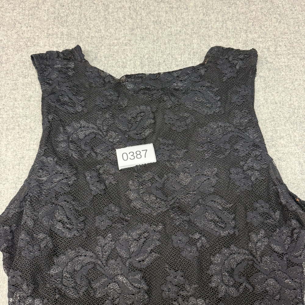 INC International Concepts | Lace Sleeveless Top | XL | Black | Floral Surplice - Picture 9 of 9